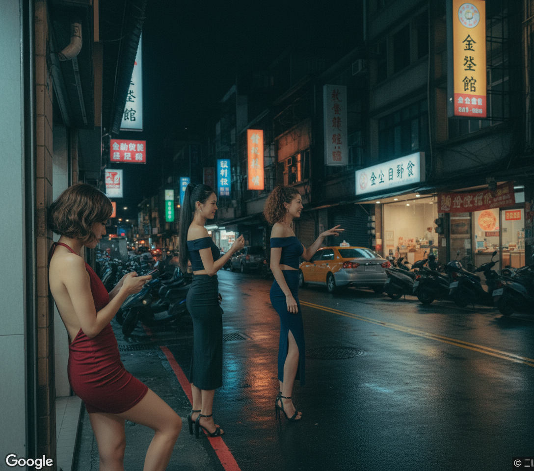 新竹金山街深夜巷弄