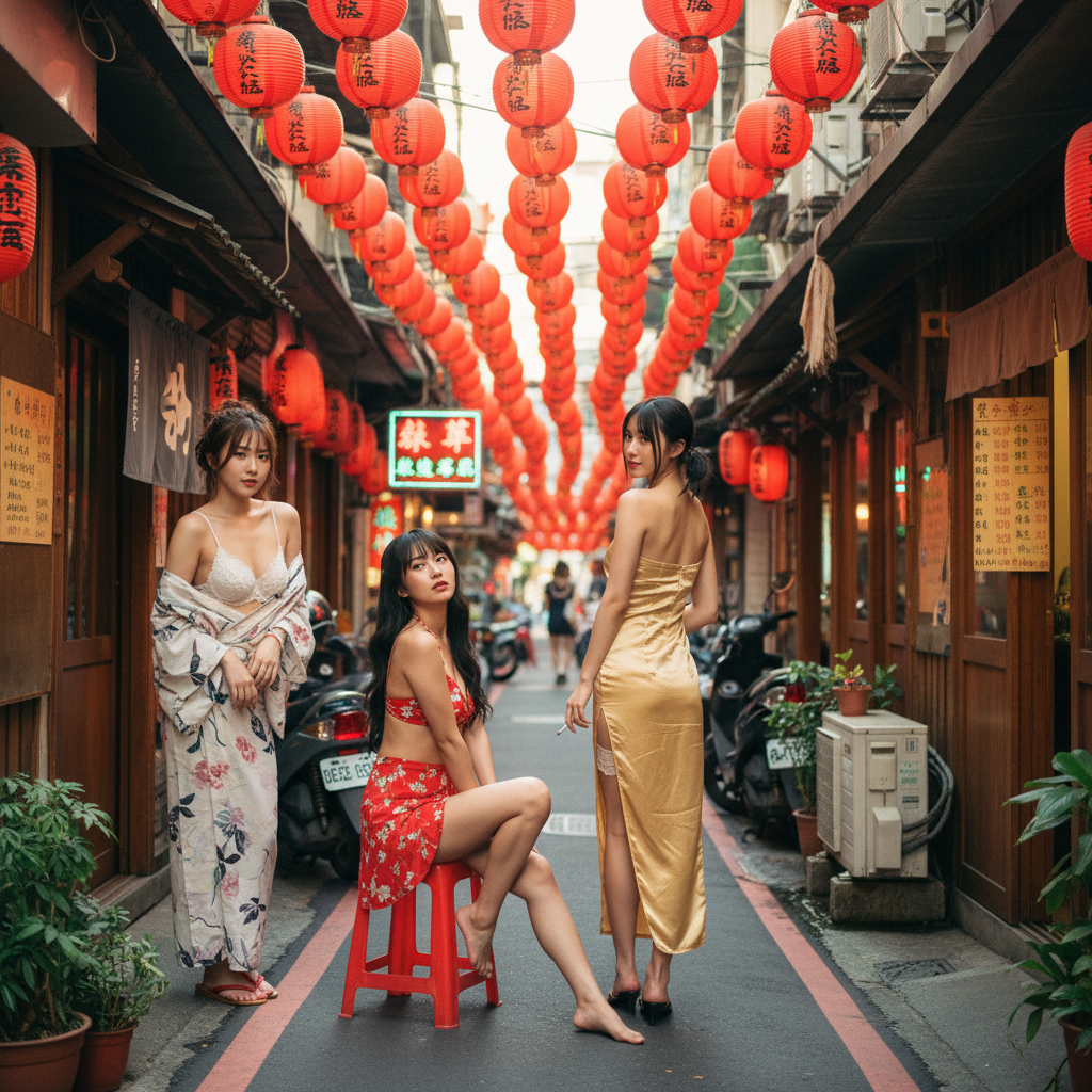 七條通巷弄紅燈籠與居酒屋