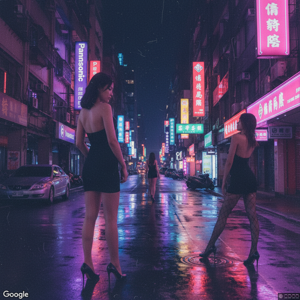 中壢環西路越式按摩街夜景